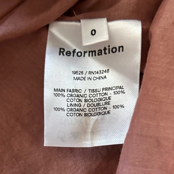 Reformation Dusty Pink Smocked Dress 0 - Picture 6 of 6